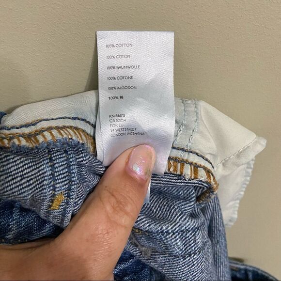 Free People Blue Distressed Denim Skirt - Picture 5 of 7